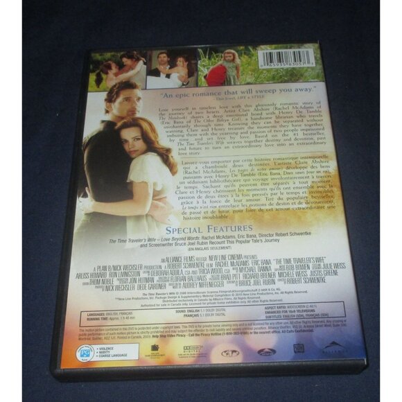 The Time Travelers Wife (DVD, Canadian, Widescreen, 2010) w/ slipcover - Picture 5 of 5